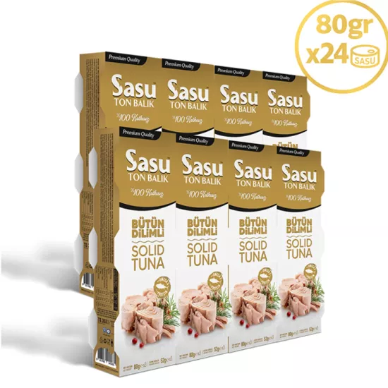 Sasu Bütün Dilimli Ton Balığı 80g X 24 Adet