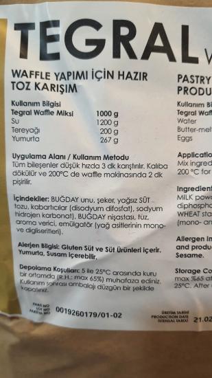 Puratos Tegral Waffle Miksi 10 kg