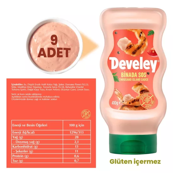 Develey Binada Sos 410g x 9 Adet (Kolisiyle)