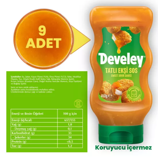 Develey Tatlı Ekşi Sos 460g x 9 Adet (Kolisiyle)