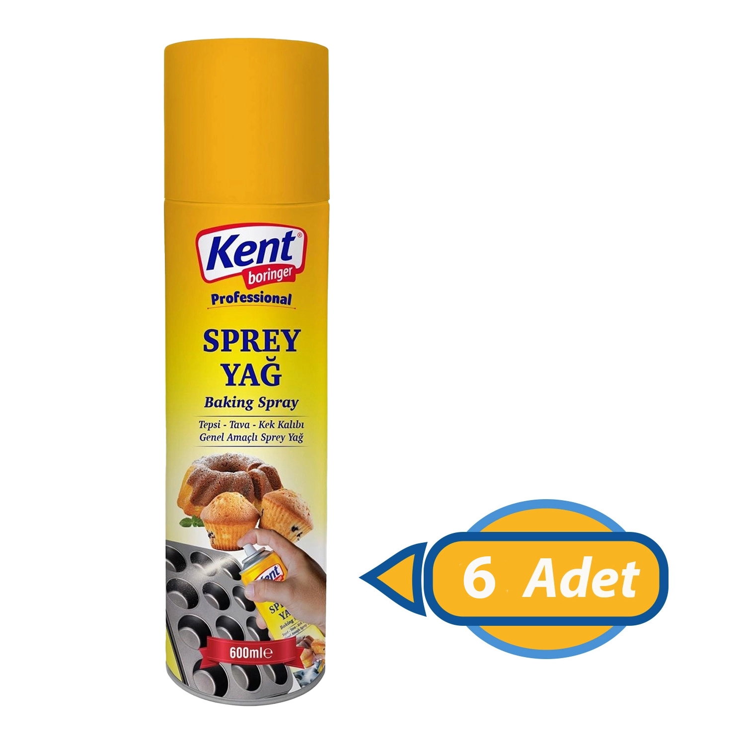 Kent Boringer Sprey Yağ 600 ml X 6 Adet