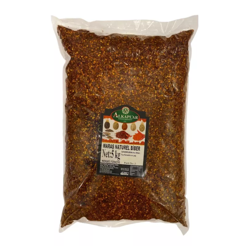 Alkaplar Naturel Maraş Pul Biber Çekirdekli 5 Kg