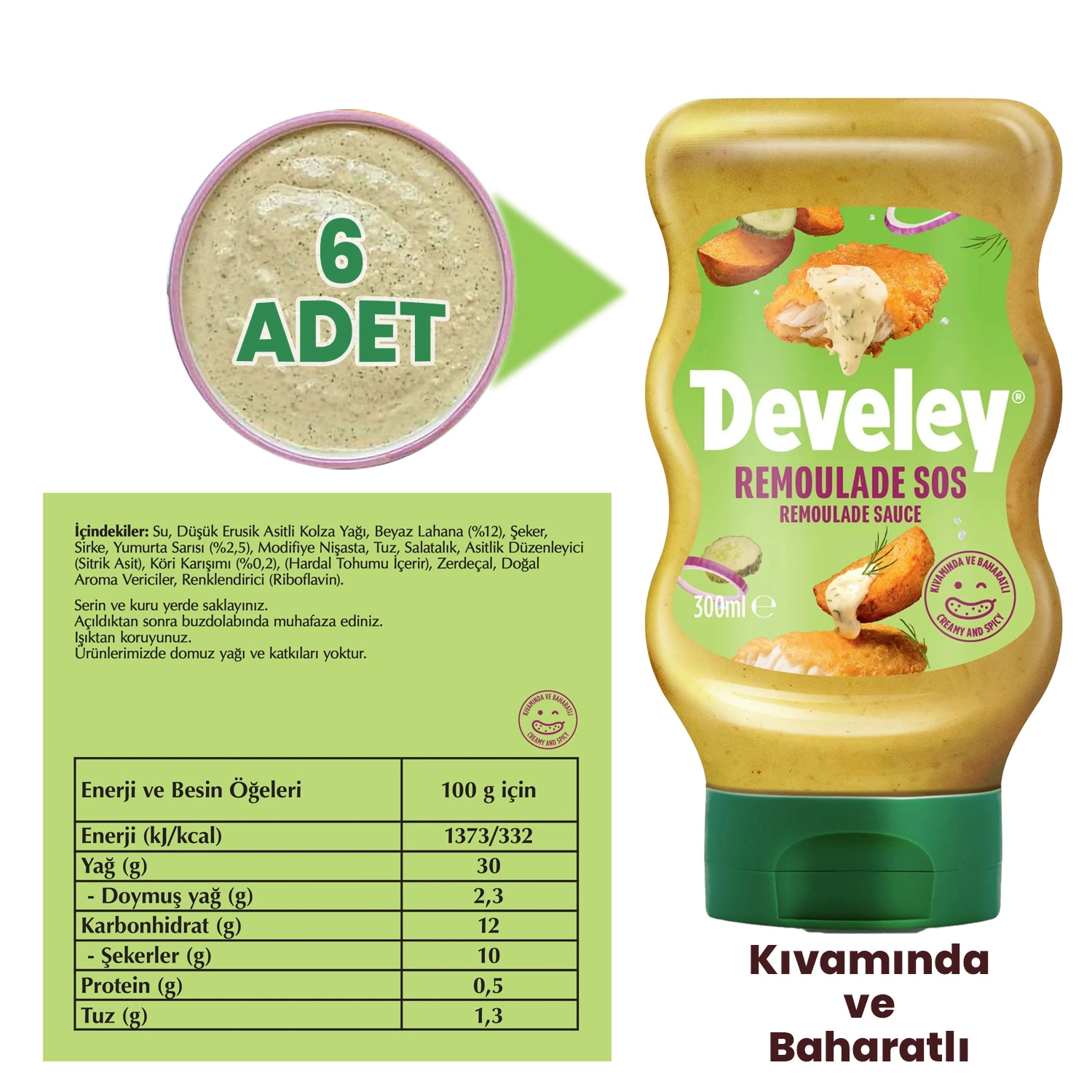 Develey Remoulade Sos 300g x 6 Adet (Kolisiyle)